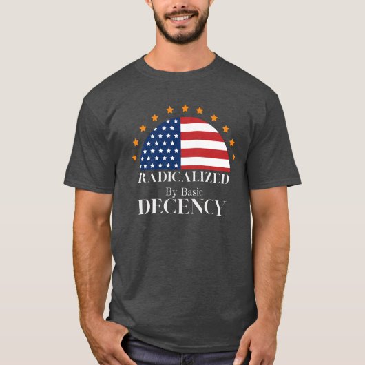 Geradicaliseerd door Basic Decency USA Flag T-shirt (Voorkant)