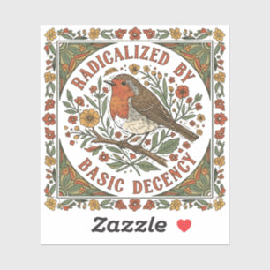 Geradicaliseerd door basisdecennie vogelillustrati sticker