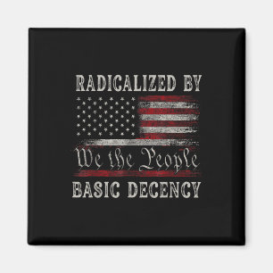 geradicaliseerd door basisfatsoen Funny US Flag Magneet