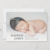 Geraffineerd | Aankondiging moderne foto van geboo (Voorkant)