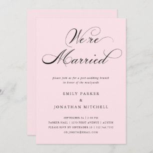 Geraffineerd   Blush Pink Post-Wedding Brunch Kaart