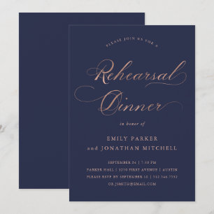 geraffineerd Faux Roos Gold op Navy Repetitie Di Kaart