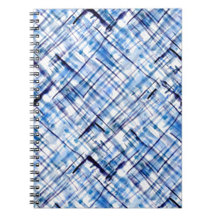 geraffineerd, tartan, gebrand, klassiek, blauw, wi notitieboek