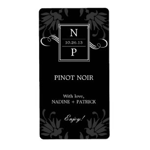 Geraffineerde Elegance Wedding Wine Labels