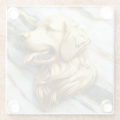 Geraffineerde Golden Retriever Marble Expression Glazen Onderzetter (Achterkant)