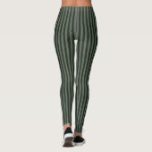 Geraffineerde groene monochrome verticale dunne st leggings (Achterkant)