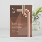 Geraffineerde lijnen Geometric Wedding Terra Cotta Menu (Staand voorkant)