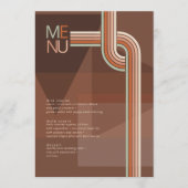 Geraffineerde lijnen Geometric Wedding Terra Cotta Menu (Voorkant)