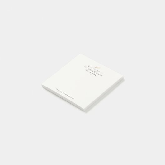 Geraffineerde Tan en Gouden Veer Eenvoudige Notari Post-it® Notes (Schuin)