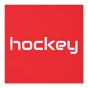 Geraffineerde witte strakke HOCKEY tekst op helder Behang