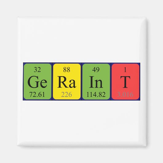 Geraint periodiek table name magnet magneet (Voorkant)