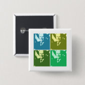 Gerald Ford Vierkante Button 5,1 Cm (Voorkant /achterkant)