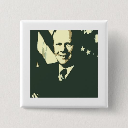 Gerald Ford Vierkante Button 5,1 Cm (Voorkant)