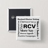 Gerangschikte stemwoorden vierkante button 5,1 cm (Voorkant /achterkant)