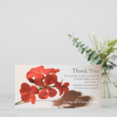 Geranium 2 Sympathie Dank je wel bijpassende stemp Bedankkaart (Staand voorkant)