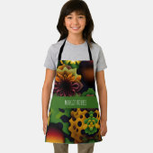 Geranium 3D Abstract geometrisch patroon Schort (Insitu)