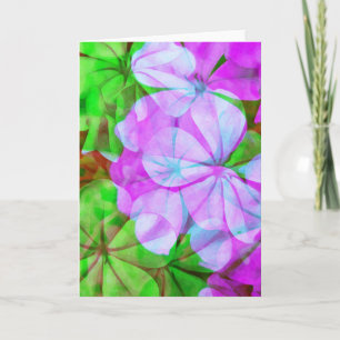 Geranium Abstract Blank Note Kaart