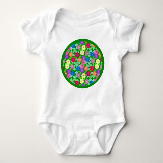 Geranium Bloemen Baby Bodysuit (Voorkant)