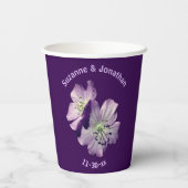 Geranium Bloemen Gepersonaliseerde Bruid Papieren Bekers (Achterkant)