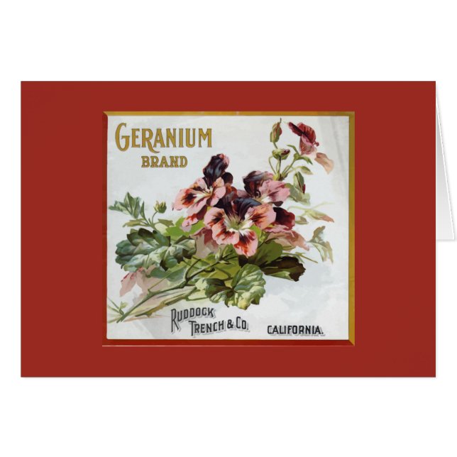 Geranium Brand Fruit Crate Label (Voorkant Horizontaal)