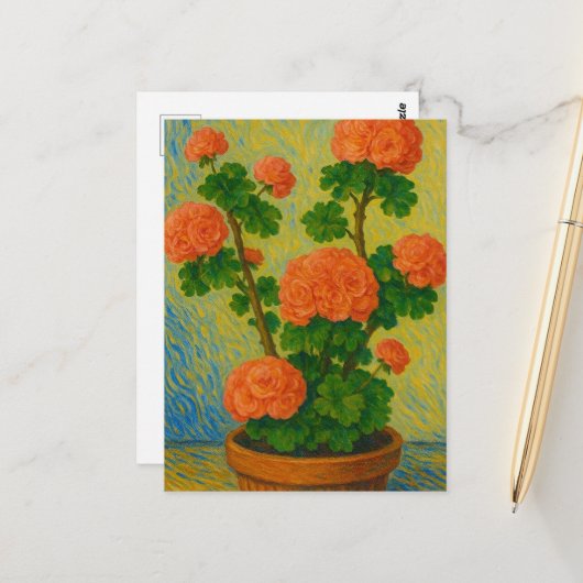 Geranium Briefkaart (Voorkant / Achterkant in situ)