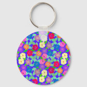 Geranium Flower Key Ring Sleutelhanger (Achterkant)