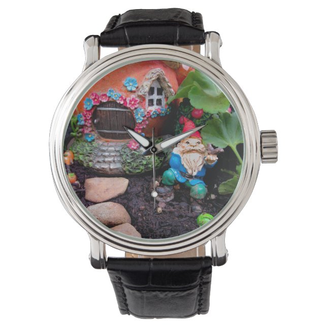 Geranium Gnome 01 Horloge (Voorkant)