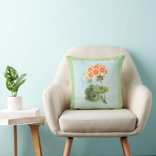 Geranium op Vieux Denim Kussen