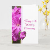 Geranium Personalized 55th Wedding Jubileum Kaart (Gele Bloem)