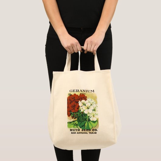 Geranium Seed Packet Label Tote Bag (Voorkant (product))