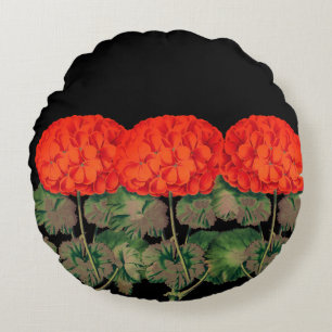 Geranium Trio - vetgedrukte floraal Rond Kussen