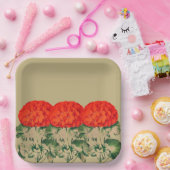  Geranium Trio - vettige floraal Papieren Bordje (Feest)