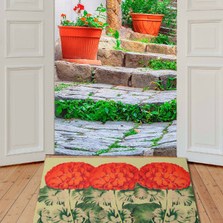 Geranium Trio - vettige flordoormat Deurmat