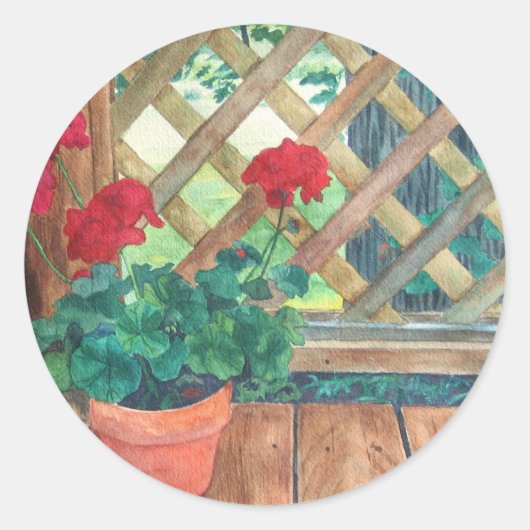 Geranium (tuinman) ronde sticker (Voorkant)