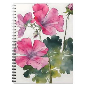 Geranium - Watercolor bloemen Notitieboek