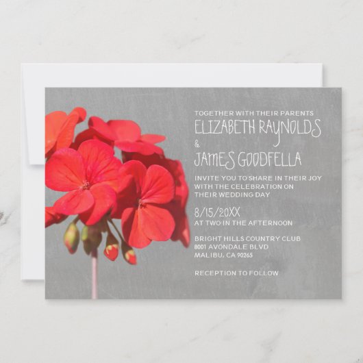 Geranium Wedding Invitations Kaart (Voorkant)