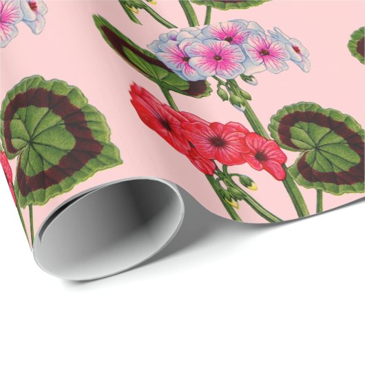 geraniums cadeaupapier (Rol Hoek)