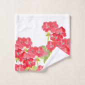 Geraniums d'aquarelles rouges (Gant de toilette)