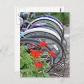 Geraniums en fietsen briefkaart (Voorkant / Achterkant)