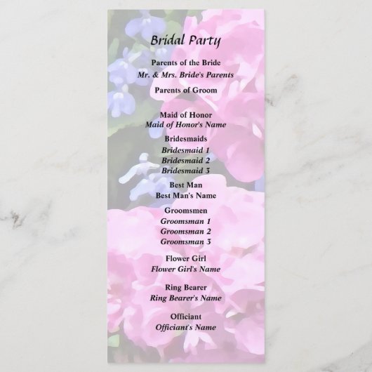 Geraniums en Maagdenpalm Programma (Achterkant)