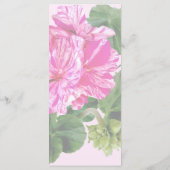 Geraniums Gratuits Rose Et Blanc Menu Mariage (Dos)