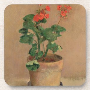 Geraniums in a Pot, c.1905 (olie op canvas) Onderzetter