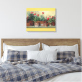 Geraniums in Pots Canvas Afdruk (Insitu (Slaapkamer))