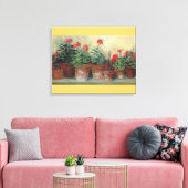 Geraniums in Pots Canvas Afdruk (Insitu (Woonkamer))