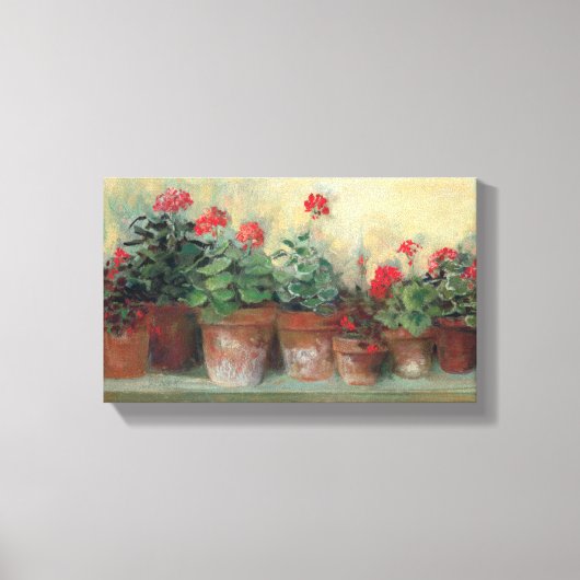 Geraniums in Pots Canvas Afdruk (Voorkant)