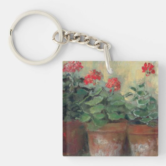 Geraniums in Pots Sleutelhanger (Voorkant)