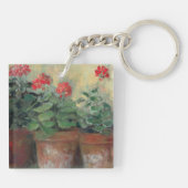 Geraniums in Pots Sleutelhanger (Achterkant)