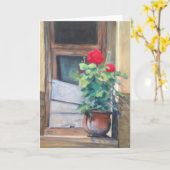 "Geraniums on the Steps" Kaart (Gele Bloem)