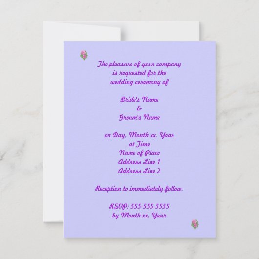 Geraniums rose violet Fleurs Mariages Invitations (Dos)