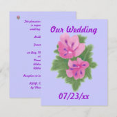 Geraniums rose violet Fleurs Mariages Invitations (Devant / Derrière)